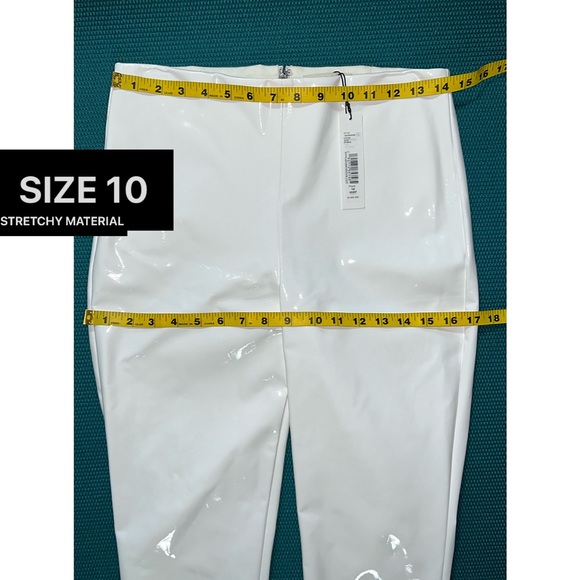 Alice + Olivia Maddox Vegan Leather Off White Skinny Legging Pant - Picture 12 of 16